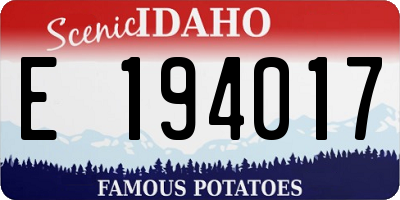 ID license plate E194017