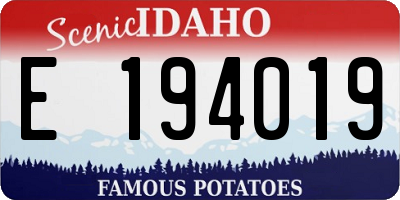 ID license plate E194019