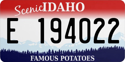 ID license plate E194022