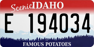 ID license plate E194034