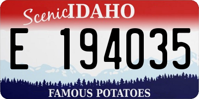 ID license plate E194035