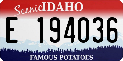 ID license plate E194036