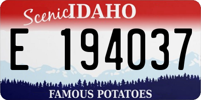 ID license plate E194037