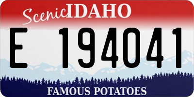 ID license plate E194041