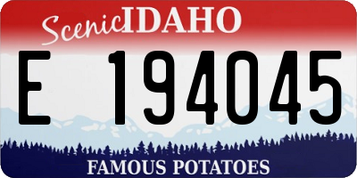 ID license plate E194045