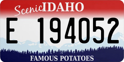 ID license plate E194052