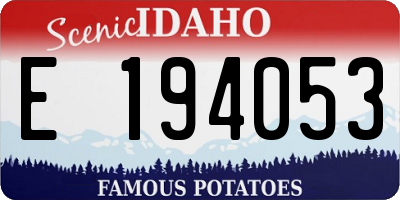 ID license plate E194053