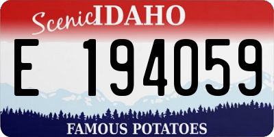 ID license plate E194059