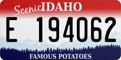 ID license plate E194062