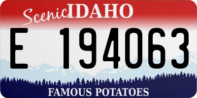 ID license plate E194063