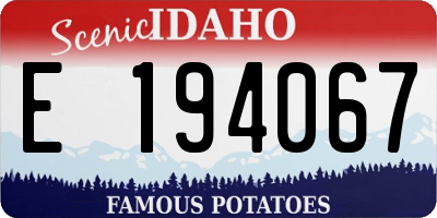 ID license plate E194067
