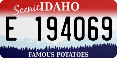 ID license plate E194069