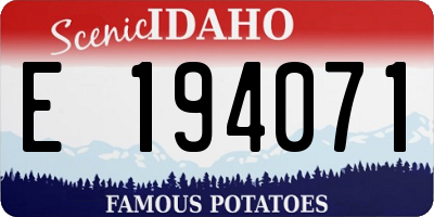 ID license plate E194071