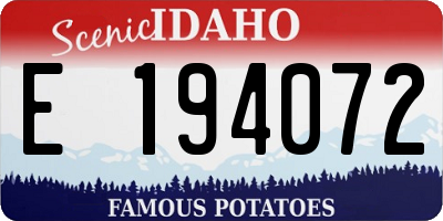ID license plate E194072