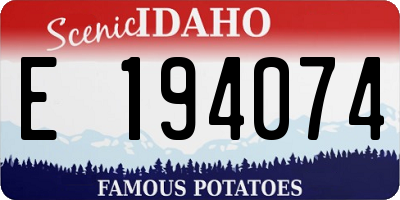 ID license plate E194074