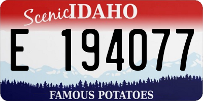 ID license plate E194077