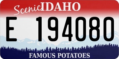 ID license plate E194080