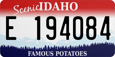 ID license plate E194084