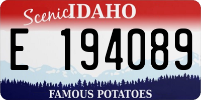 ID license plate E194089