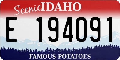 ID license plate E194091