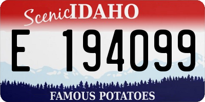 ID license plate E194099