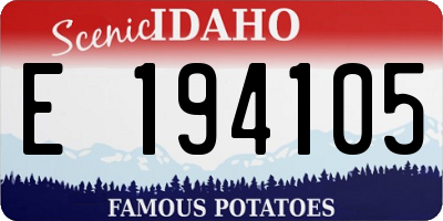 ID license plate E194105