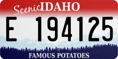 ID license plate E194125