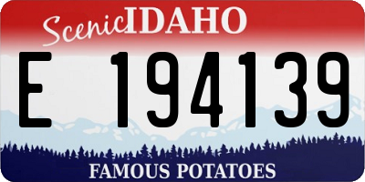 ID license plate E194139