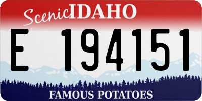 ID license plate E194151