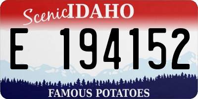 ID license plate E194152