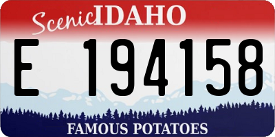 ID license plate E194158