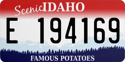 ID license plate E194169