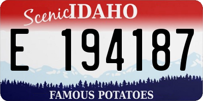 ID license plate E194187