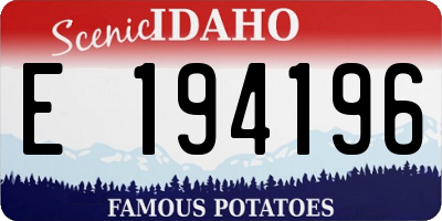 ID license plate E194196