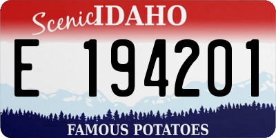 ID license plate E194201