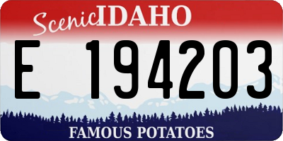 ID license plate E194203