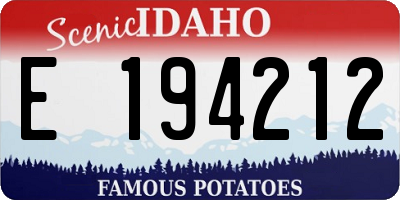 ID license plate E194212