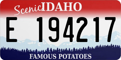 ID license plate E194217