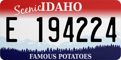 ID license plate E194224