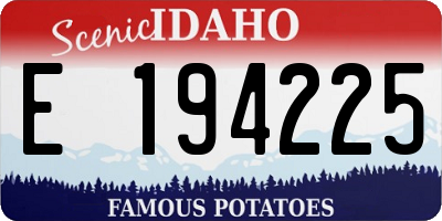 ID license plate E194225