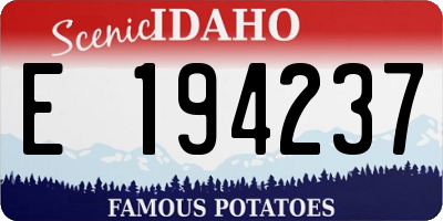 ID license plate E194237