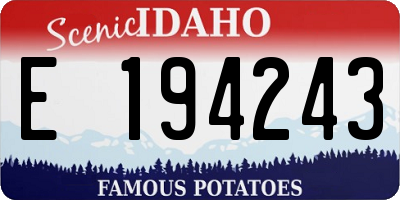 ID license plate E194243
