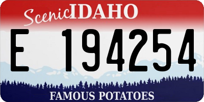 ID license plate E194254