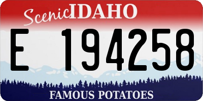 ID license plate E194258
