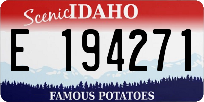 ID license plate E194271