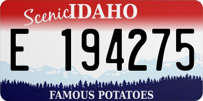 ID license plate E194275