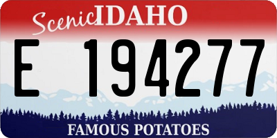 ID license plate E194277