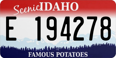 ID license plate E194278