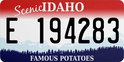 ID license plate E194283