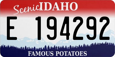 ID license plate E194292
